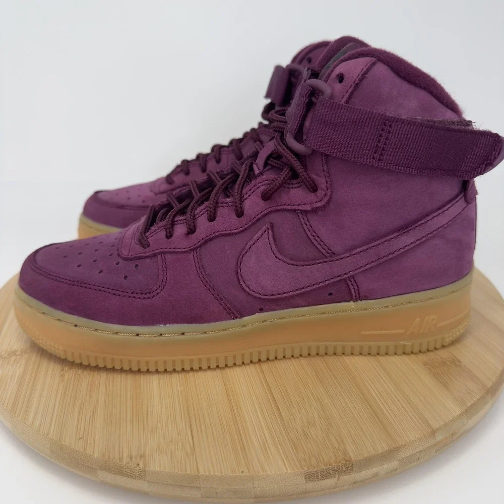Nike Air Force 1 High WB GS Shoes Kids Size 6Y‎ Purple Bordeaux 922066-600